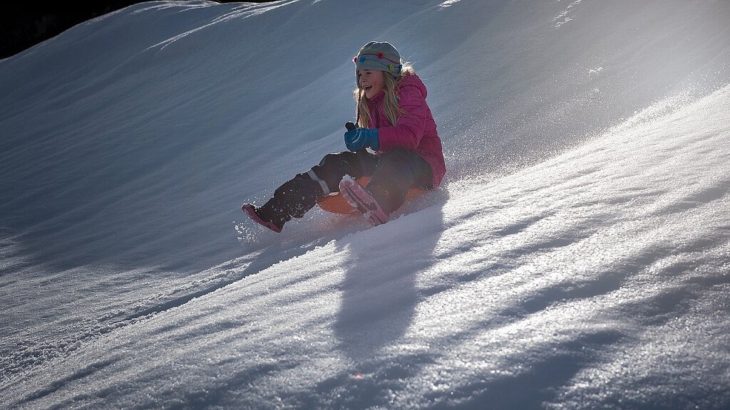 Sled slopes on Brentonico plateau and Monte Baldo