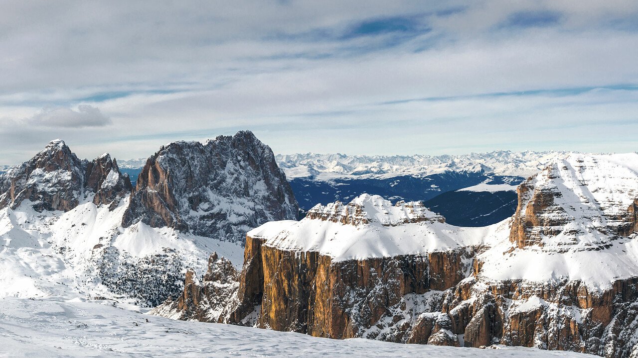 Gruppo del Sella in inverno