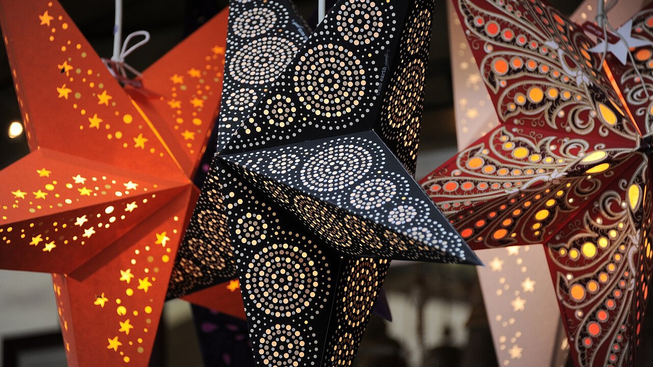 Christmas decorations at the markets of Trento