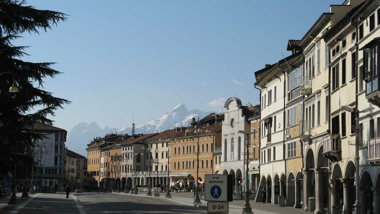 Il centro storico di Belluno con Piazza dei Martiri