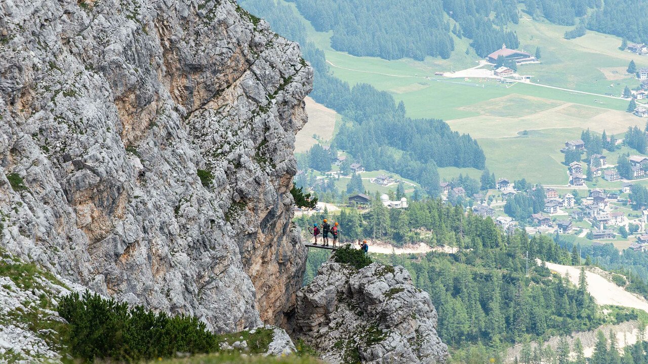 Ferrata Ra Pegna sullo Schuss delle Tofane sopra Cortina d'Ampezzo