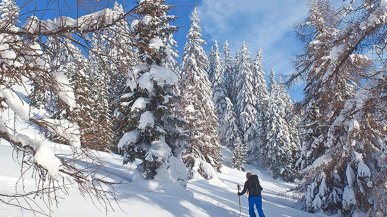 Skitouren Aufstiegspiste Ladurns