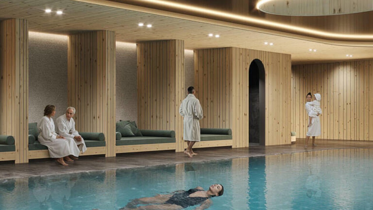 nuova piscina interna rendering Camping Olympia