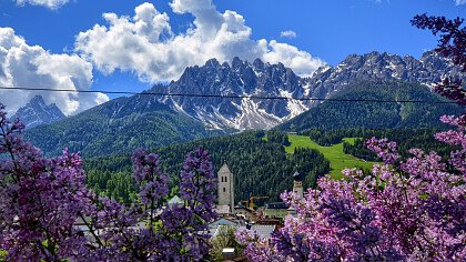 Snow covered Dolomites above San Candido