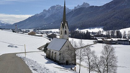 Church in Villabassa in Winter