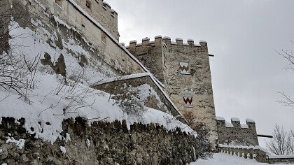 Coira castle in Sluderno in winter