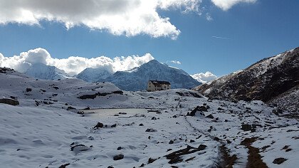 Dosso Bello peak in winter in Solda