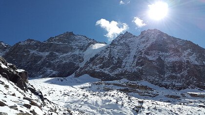 Dosso Bello peak in winter in Solda