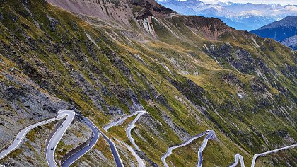 Stelvio hairpin bends