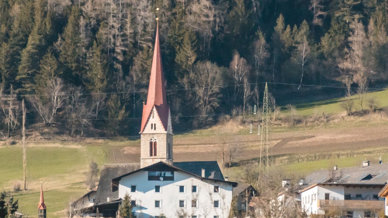 Church in Stelvio in autumn