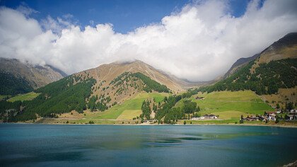 Winter Panorama of skiarea in Val Venosta