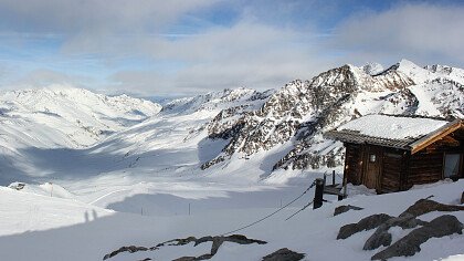 Winter Panorama of skiarea in Val Venosta