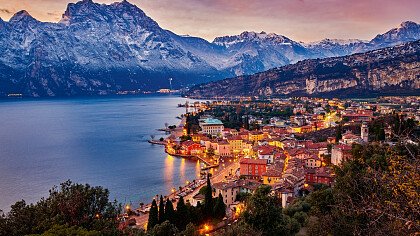 Panorama auf Gardasee und Nago-Torbole