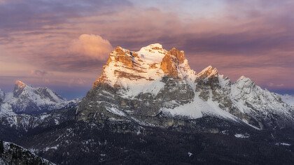 Pelmo mount in winter