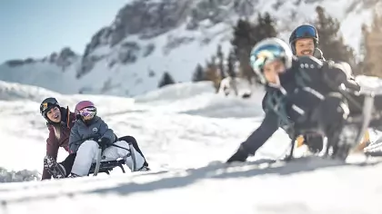 Skiing snow fun park