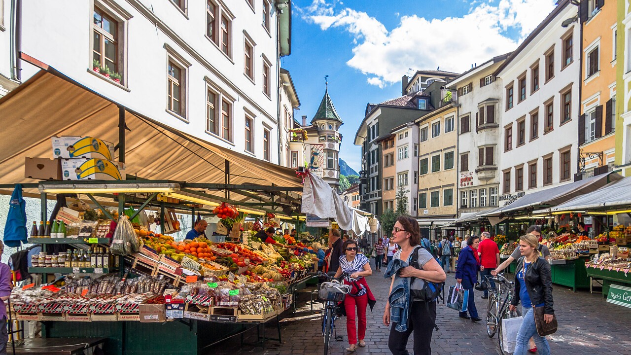 Piazza delle Erbe a Bolzano