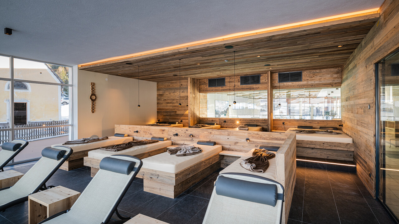 Lettini sala relax Alpine Nature Hotel Stoll