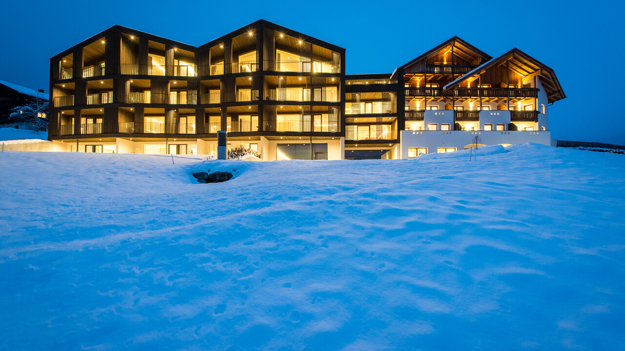 Esterno inverno sera Mountain Residence Montana