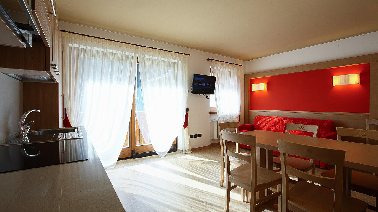 Cucina e salotto - Trilocale Vista Lago - Residence Al Lago