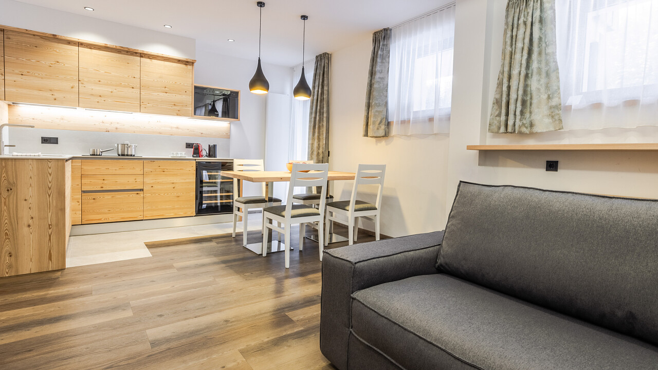 Cucina e salotto - Appartamento 103 - Chalet Aria