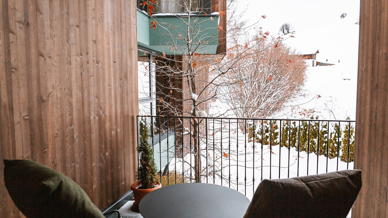 Vista da balcone FLORIS Green Suite inverno - Parc Hotel Florian