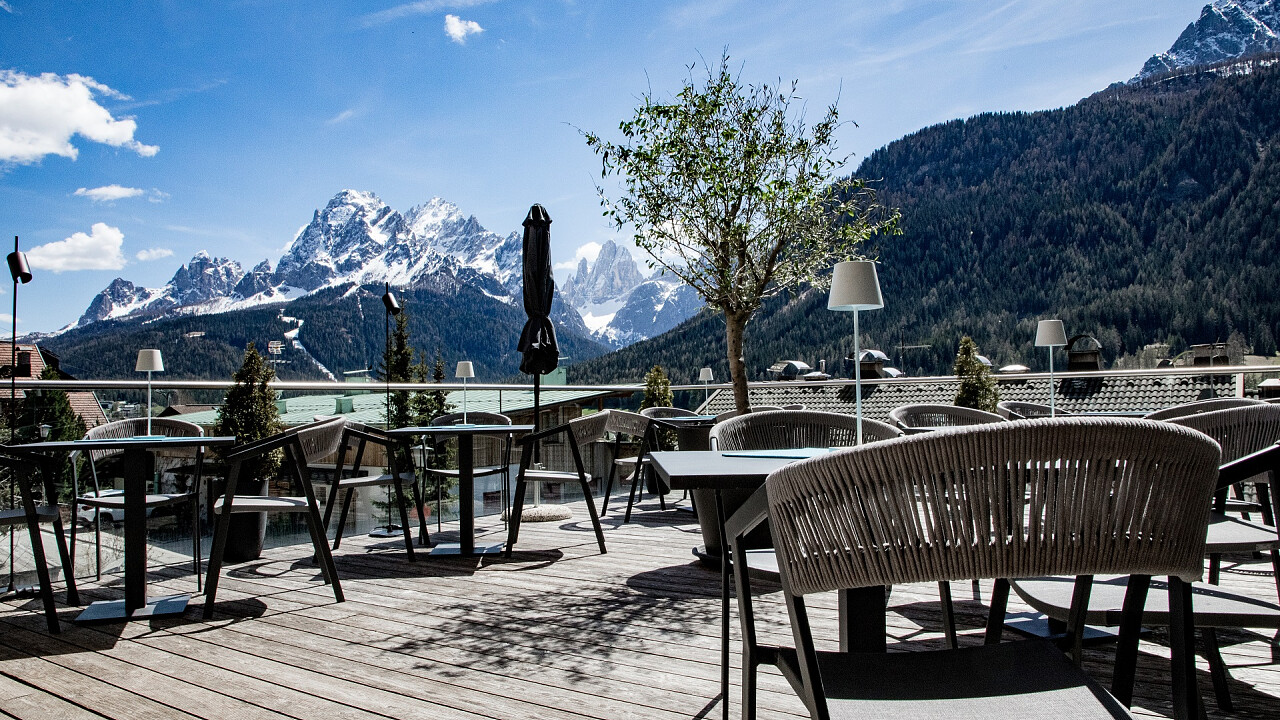 terrazza inverno Hotel Gruber sesto