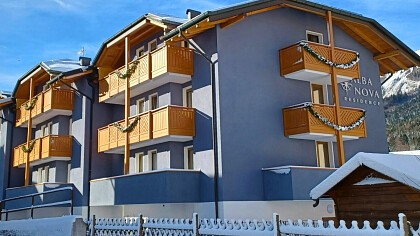 esterno inverno Residence Alba Nova Andalo