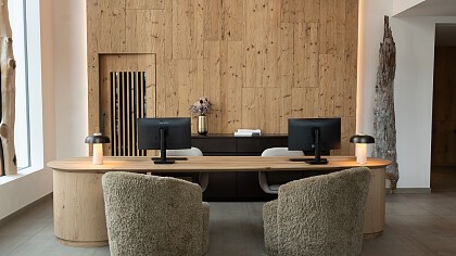 outdoor structure with a view of the Dolomites in winter Soleil - Alpine Lifestyle Hotel