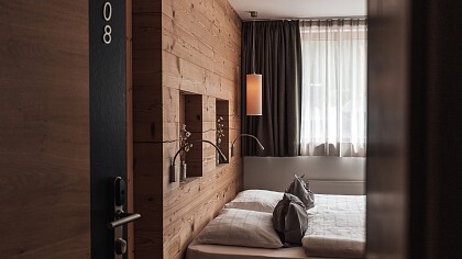 outdoor structure with a view of the Dolomites in winter Soleil - Alpine Lifestyle Hotel
