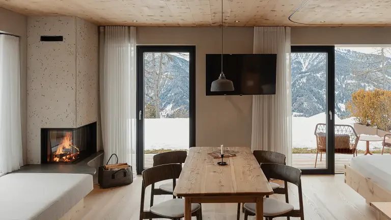 interno dello chalet in inverno - Hotel Herol