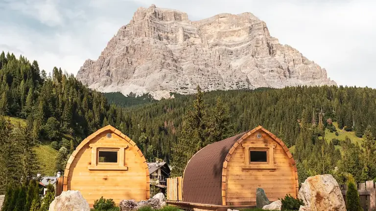 Arched cabins at Camping Civetta
