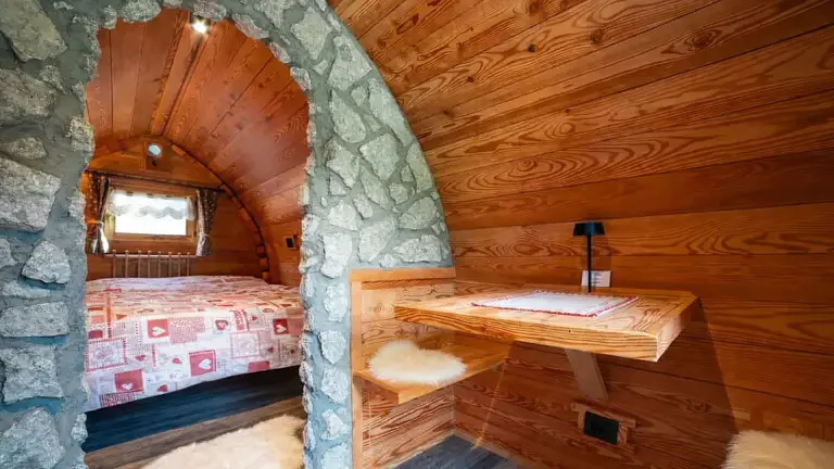 Arched cabins at Camping Civetta
