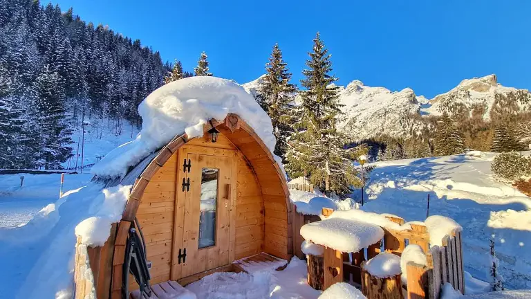 Arched cabins at Camping Civetta