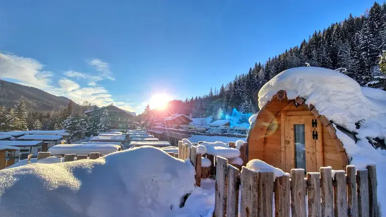 Arched cabins at Camping Civetta