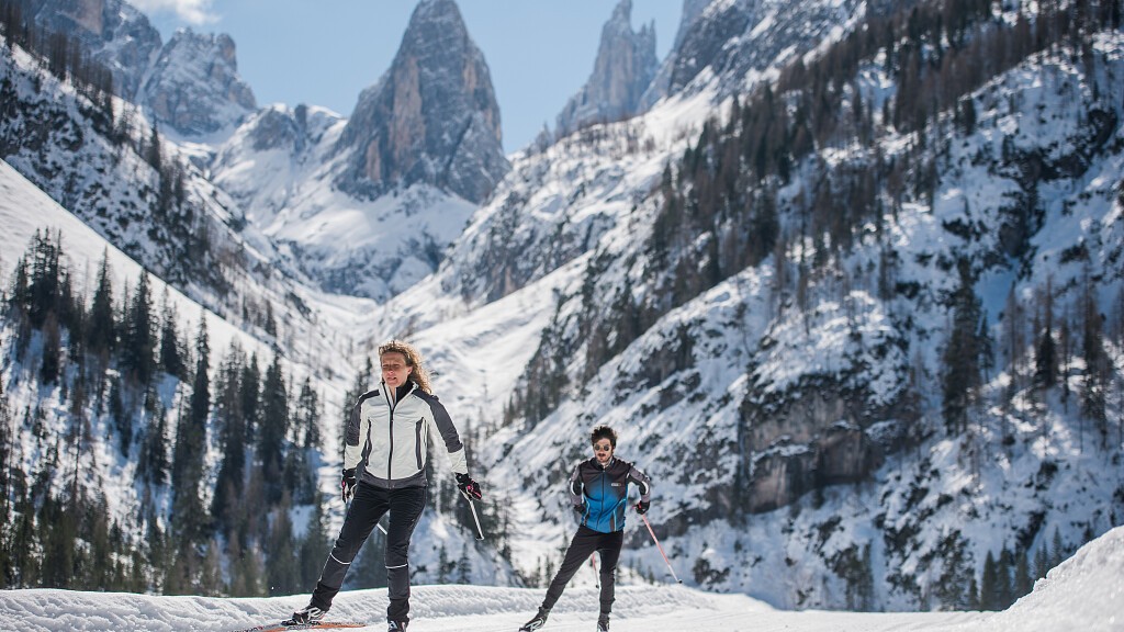 Cross country skiing Dolomites Unesco World Herita