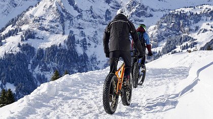 Snowbike in den Dolomiten
