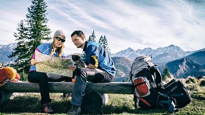 Trekking in autumn in the Dolomites