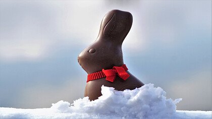 Osterhase im Schnee