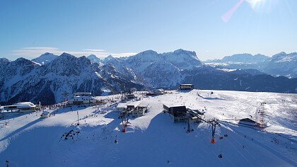 Skigebiet am Abend Kronplatz