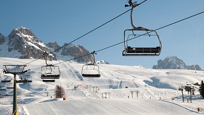 Skiing in Falcade