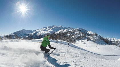 Sciatori in un rifugio a Madonna di Campiglio