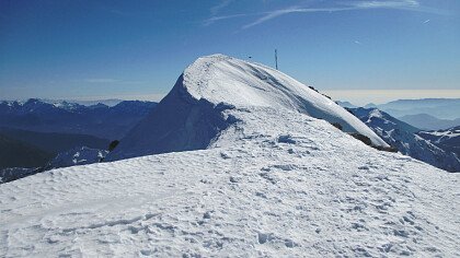 Snow-covered mountains in Valsugana